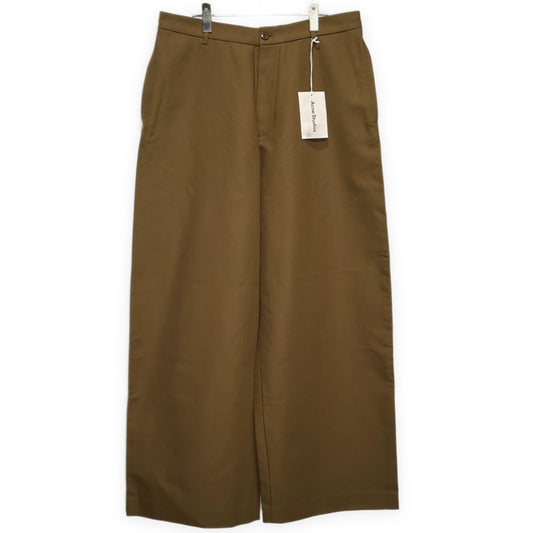 Acne Studios Cotton Twill Wide-Leg Trousers Khaki Size 48