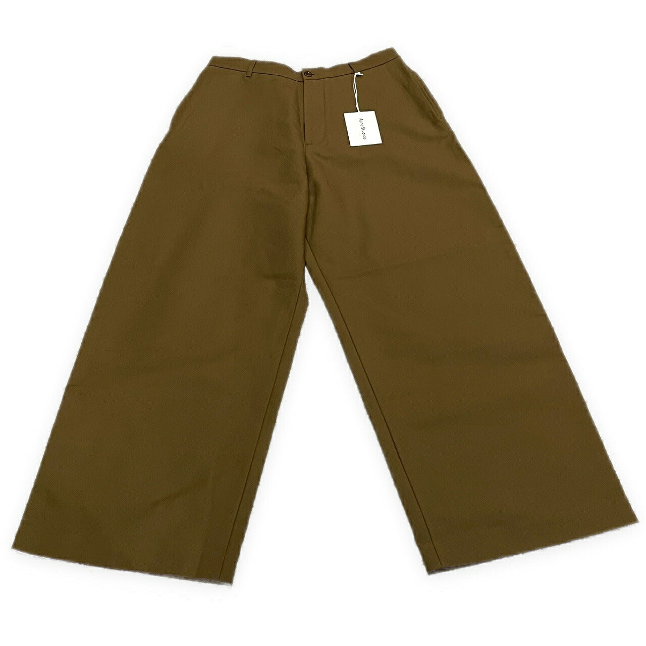 Acne Studios Cotton Twill Wide-Leg Trousers Khaki Size 48