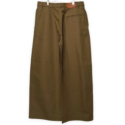 Acne Studios Cotton Twill Wide-Leg Trousers Khaki Size 48