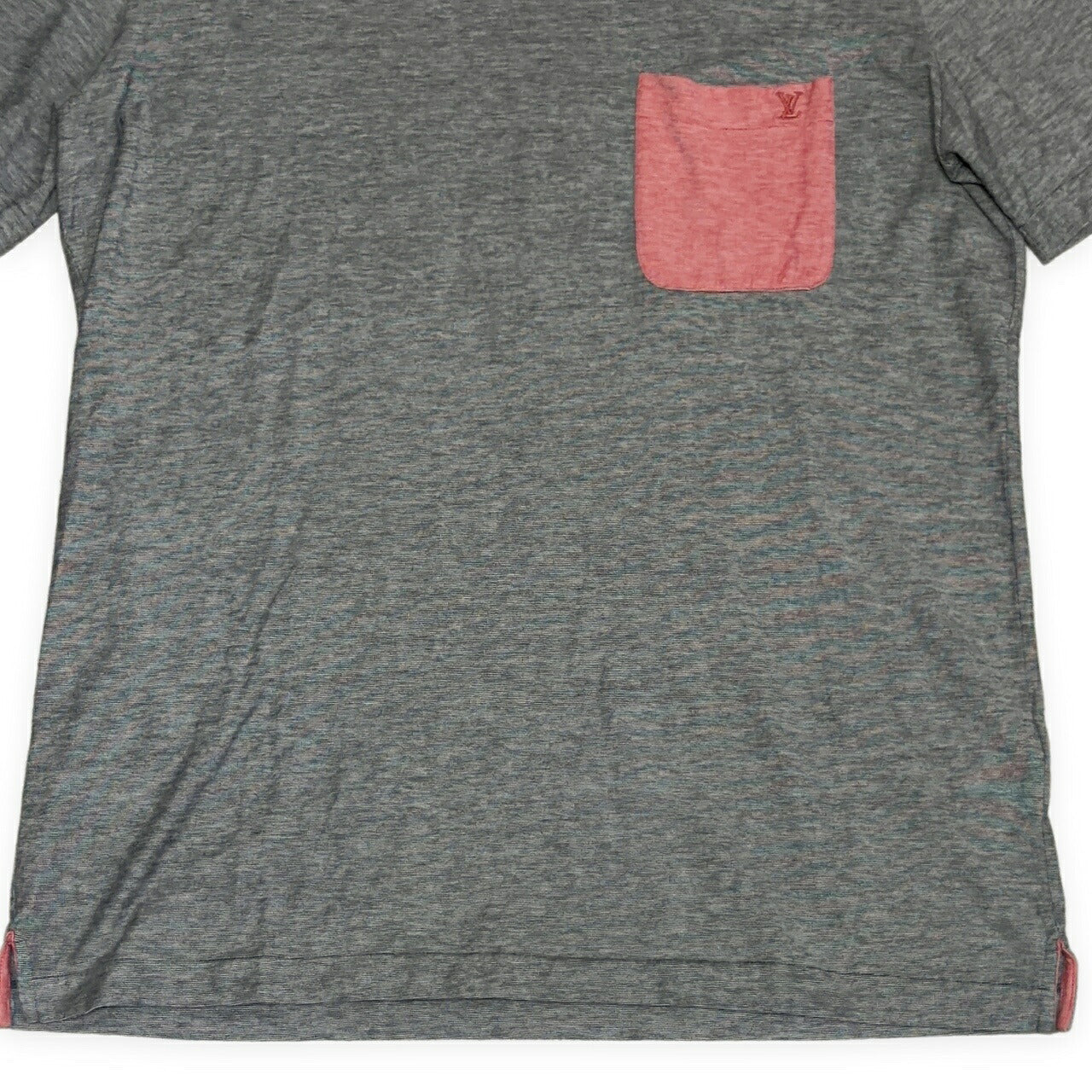 LOUIS VUITTON Cotton Pocket T-Shirt Gray Size L
