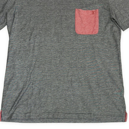 LOUIS VUITTON Cotton Pocket T-Shirt Gray Size L
