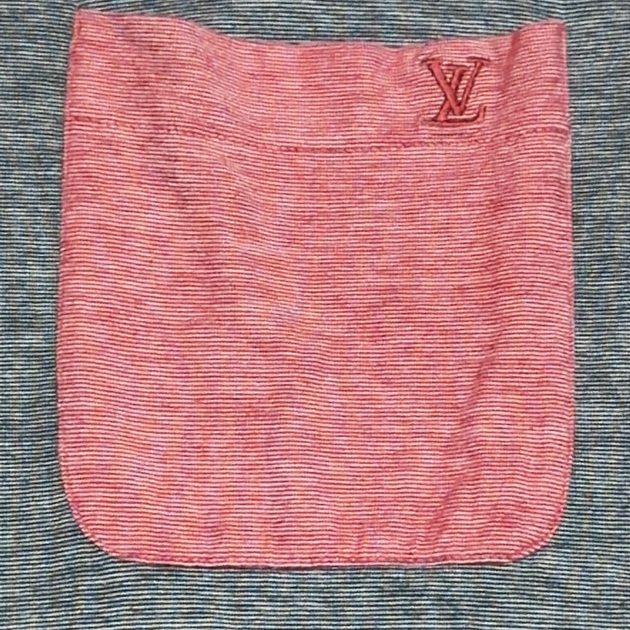 LOUIS VUITTON Cotton Pocket T-Shirt Gray Size L