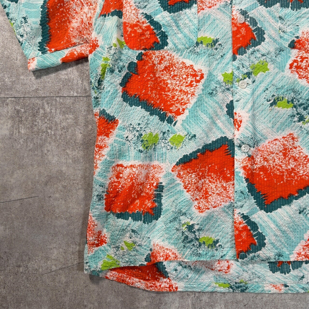 PENNEYS 50s Blue Seersucker Vintage Shirt Size M