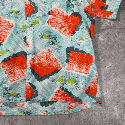 PENNEYS 50s Blue Seersucker Vintage Shirt Size M