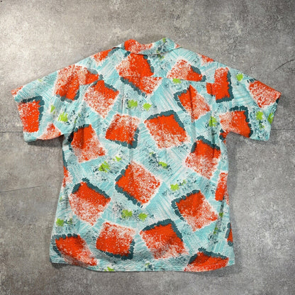 PENNEYS 50s Blue Seersucker Vintage Shirt Size M
