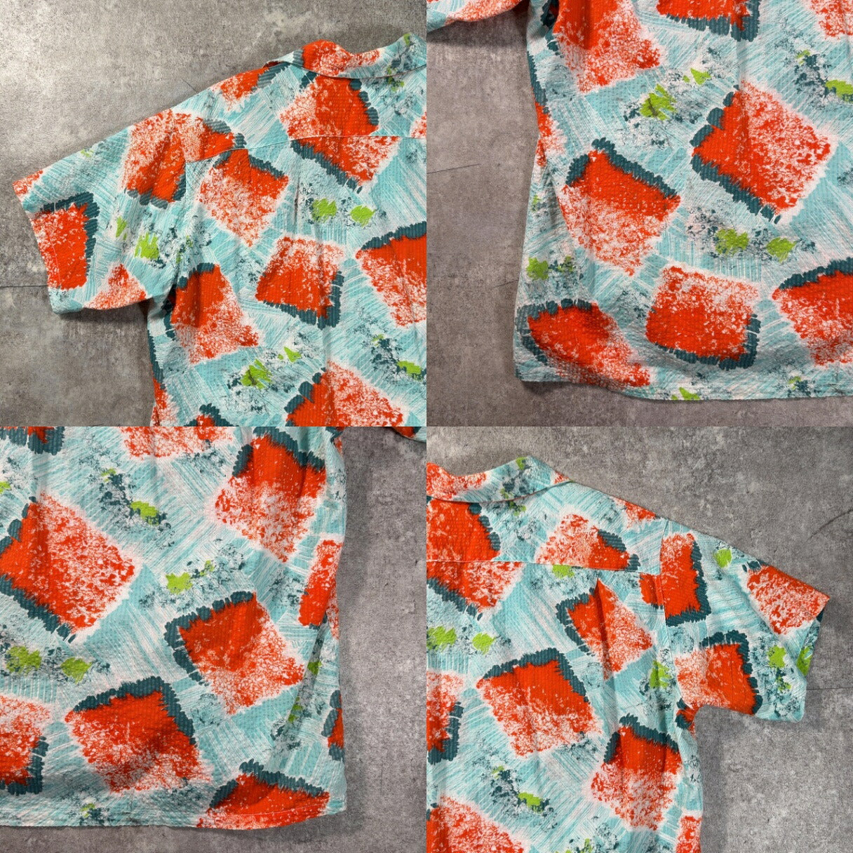 PENNEYS 50s Blue Seersucker Vintage Shirt Size M