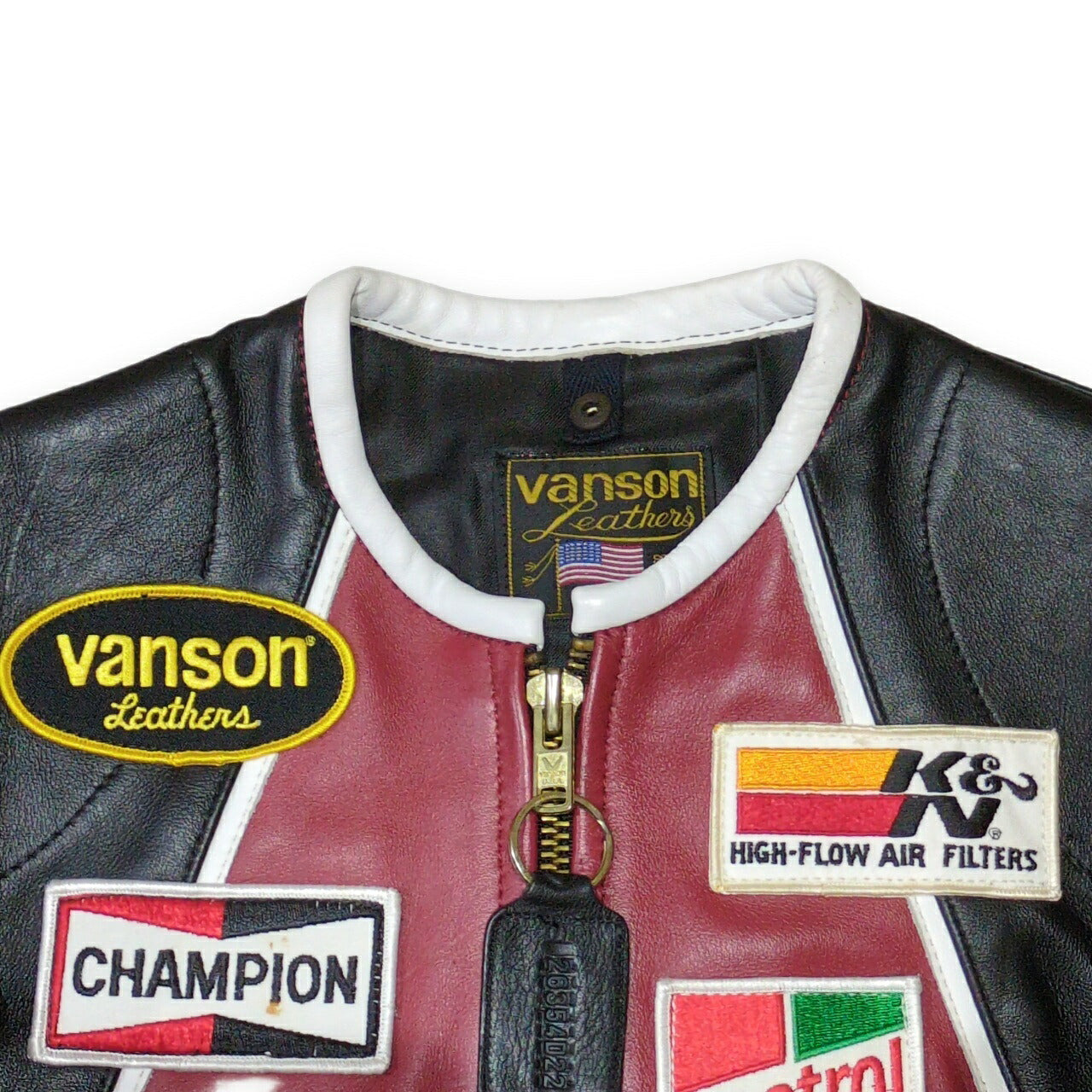 VANSON Star Leather Biker Jacket Size S