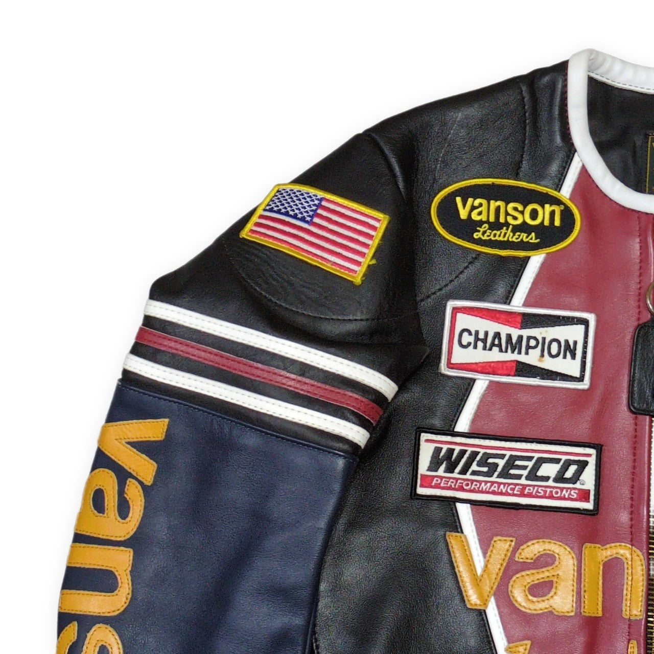 VANSON Star Leather Biker Jacket Size S