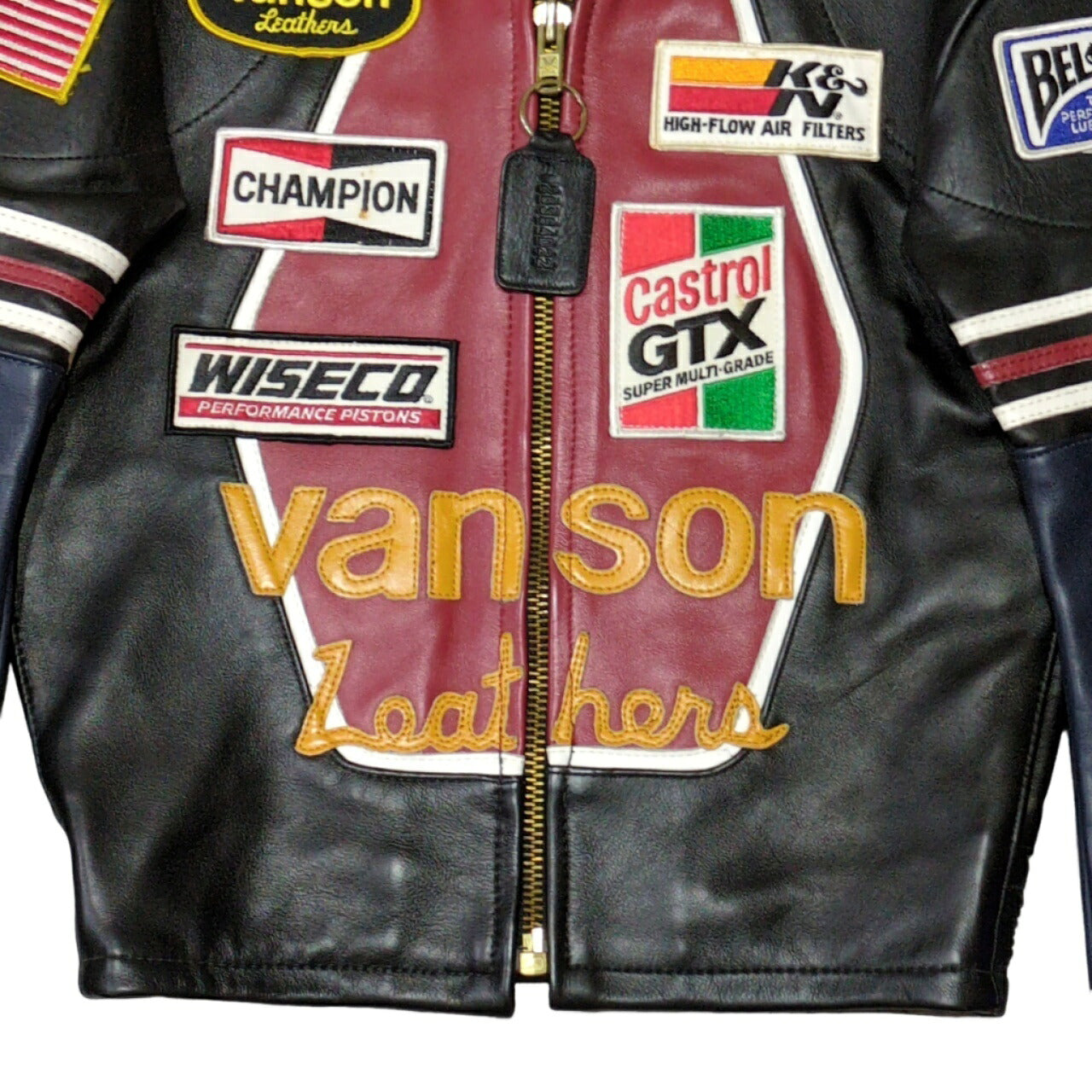 VANSON Star Leather Biker Jacket Size S