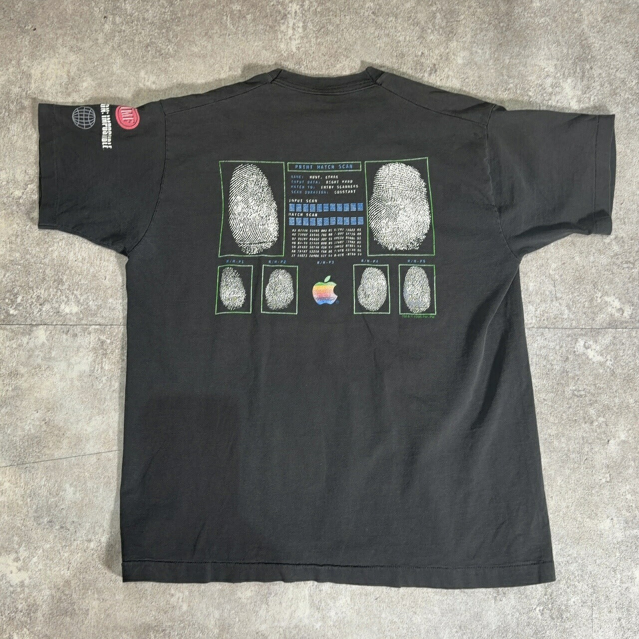 FRUIT OF THE LOOM 90s Apple x M:I Promo T-Shirt Size XL