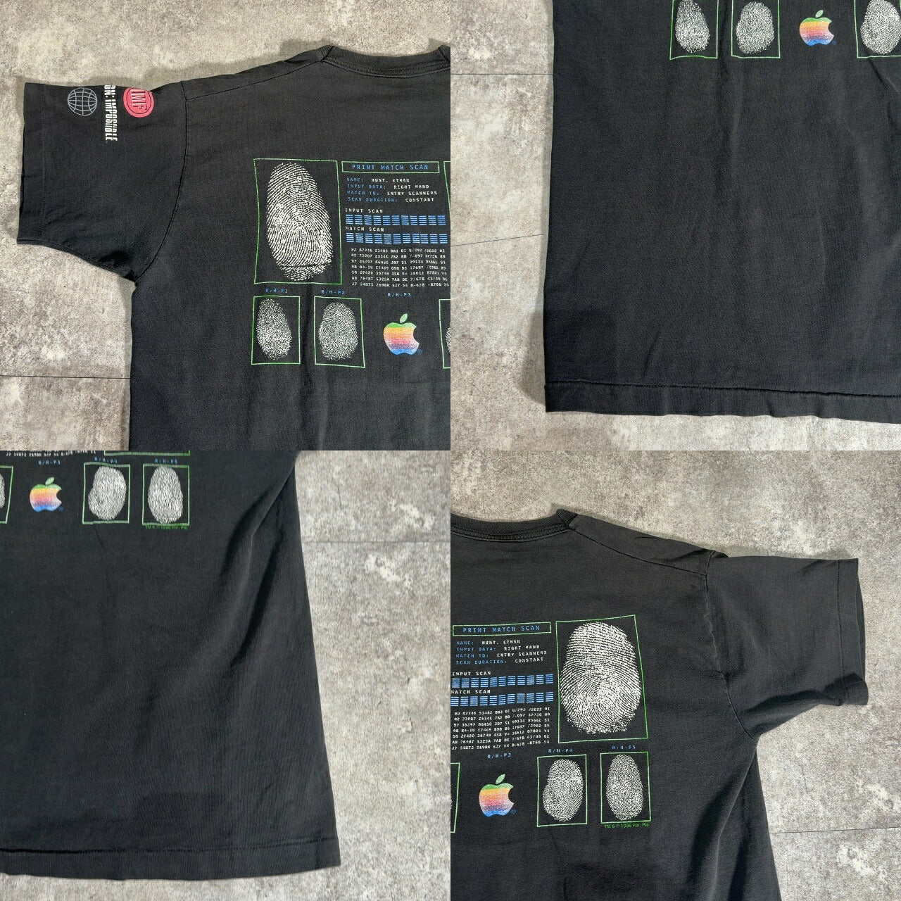 FRUIT OF THE LOOM 90s Apple x M:I Promo T-Shirt Size XL