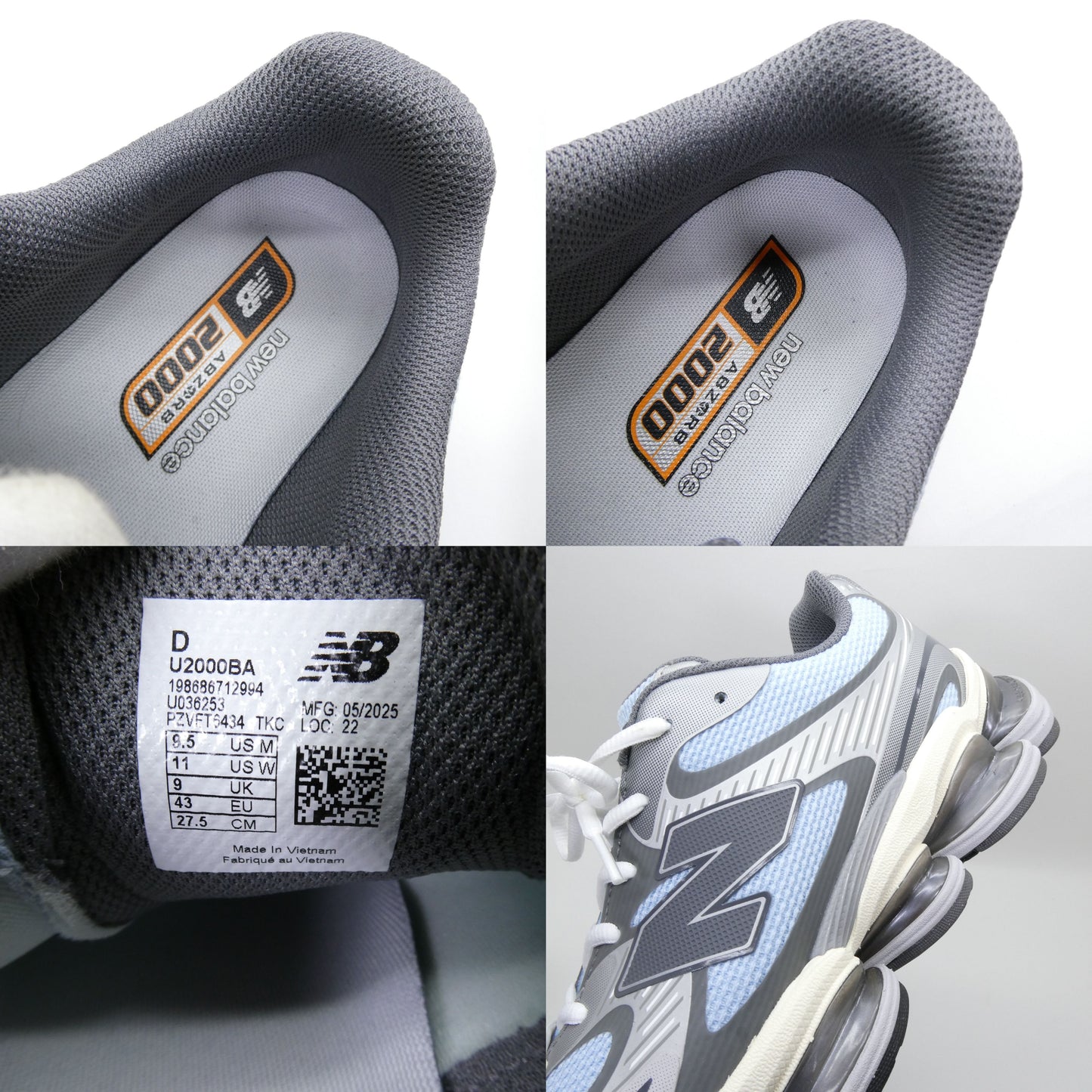 New Balance ABZORB 2000 U2000 BA Blue/Grey Sneakers