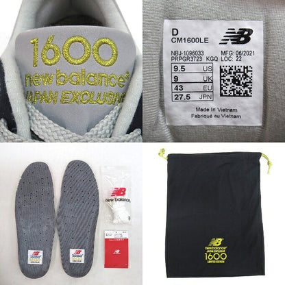 New Balance 1600 "Gray" Gray/Gold Sneakers Size 27.5cm