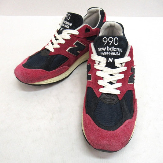 New Balance 990V2 "Red" MADE Red/Navy Sneakers Size 27.5cm