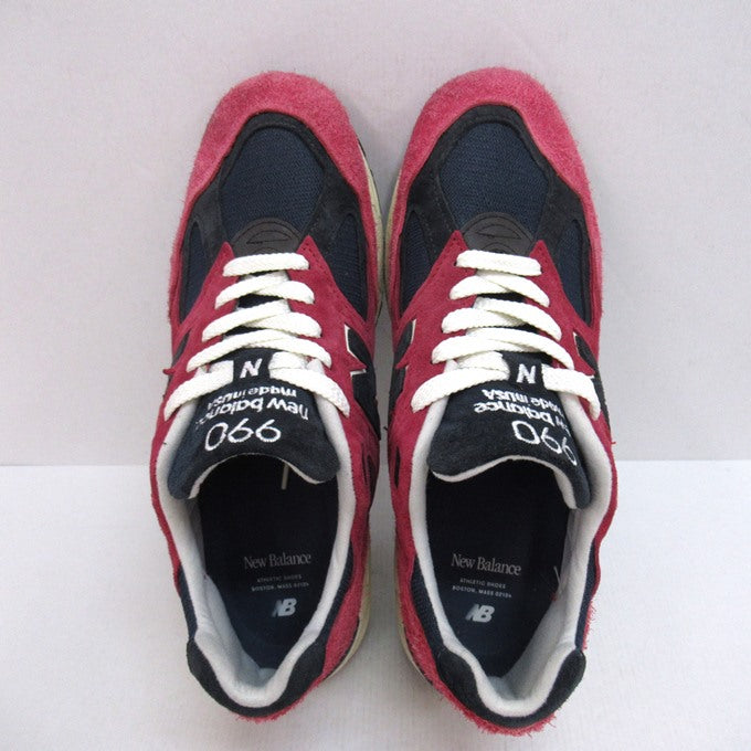 New Balance 990V2 "Red" MADE Red/Navy Sneakers Size 27.5cm