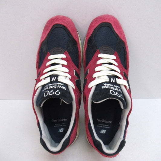 New Balance 990V2 "Red" MADE Red/Navy Sneakers Size 27.5cm