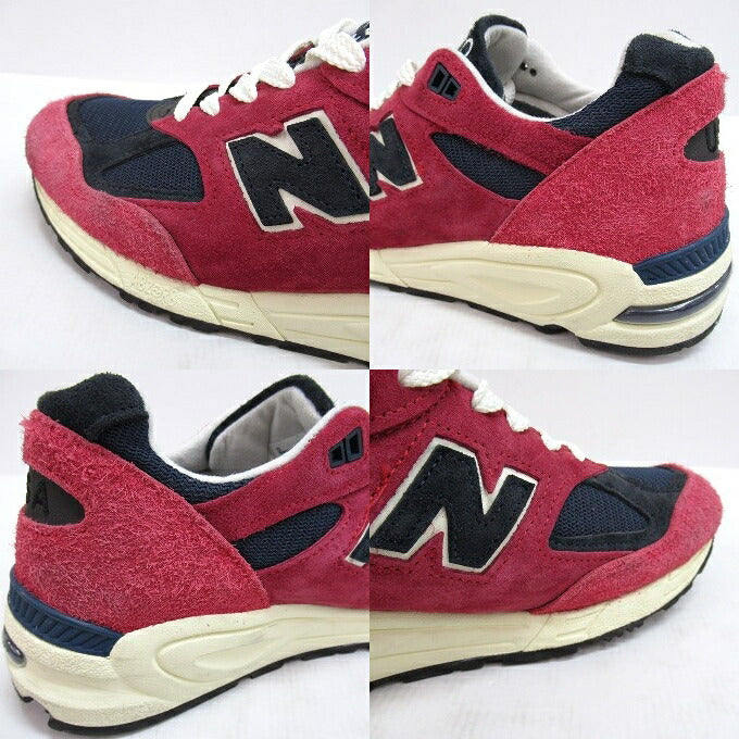 New Balance 990V2 "Red" MADE Red/Navy Sneakers Size 27.5cm