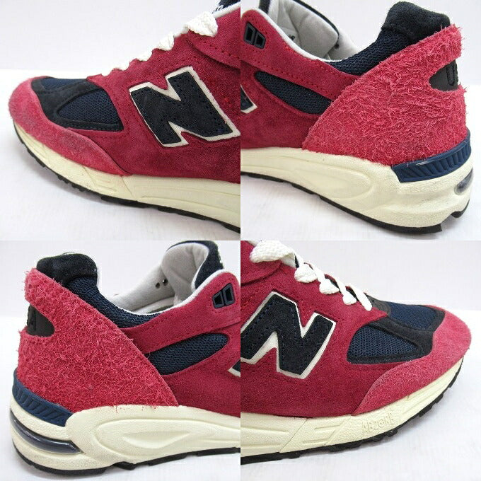 New Balance 990V2 "Red" MADE Red/Navy Sneakers Size 27.5cm