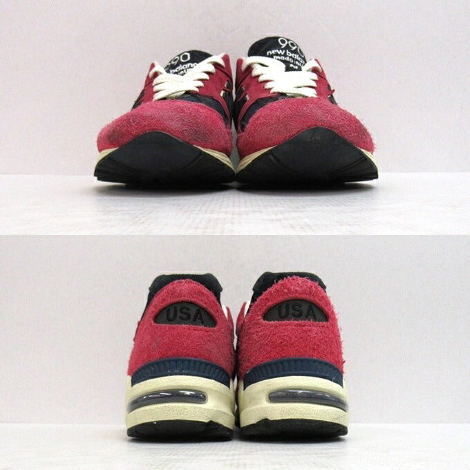 New Balance 990V2 "Red" MADE Red/Navy Sneakers Size 27.5cm