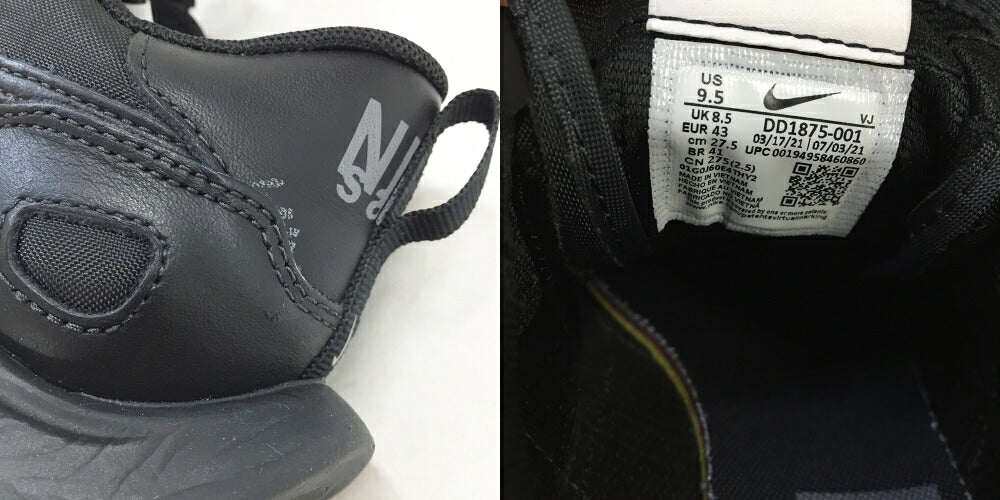 SACAI x Nike Vaporwaffle Black Sneakers Size 9.5