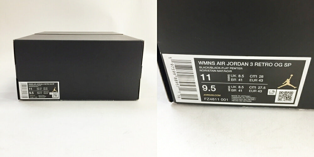 NIKE x A Ma Maniere WMNS Air Jordan 3 Retro Black Sneakers