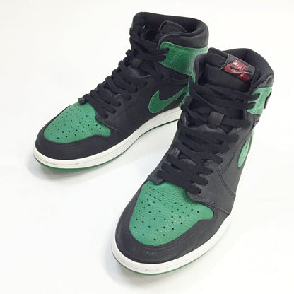 NIKE Air Jordan 1 Retro High OG Black/Green Sneakers Size 10