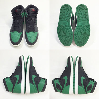 NIKE Air Jordan 1 Retro High OG Black/Green Sneakers Size 10