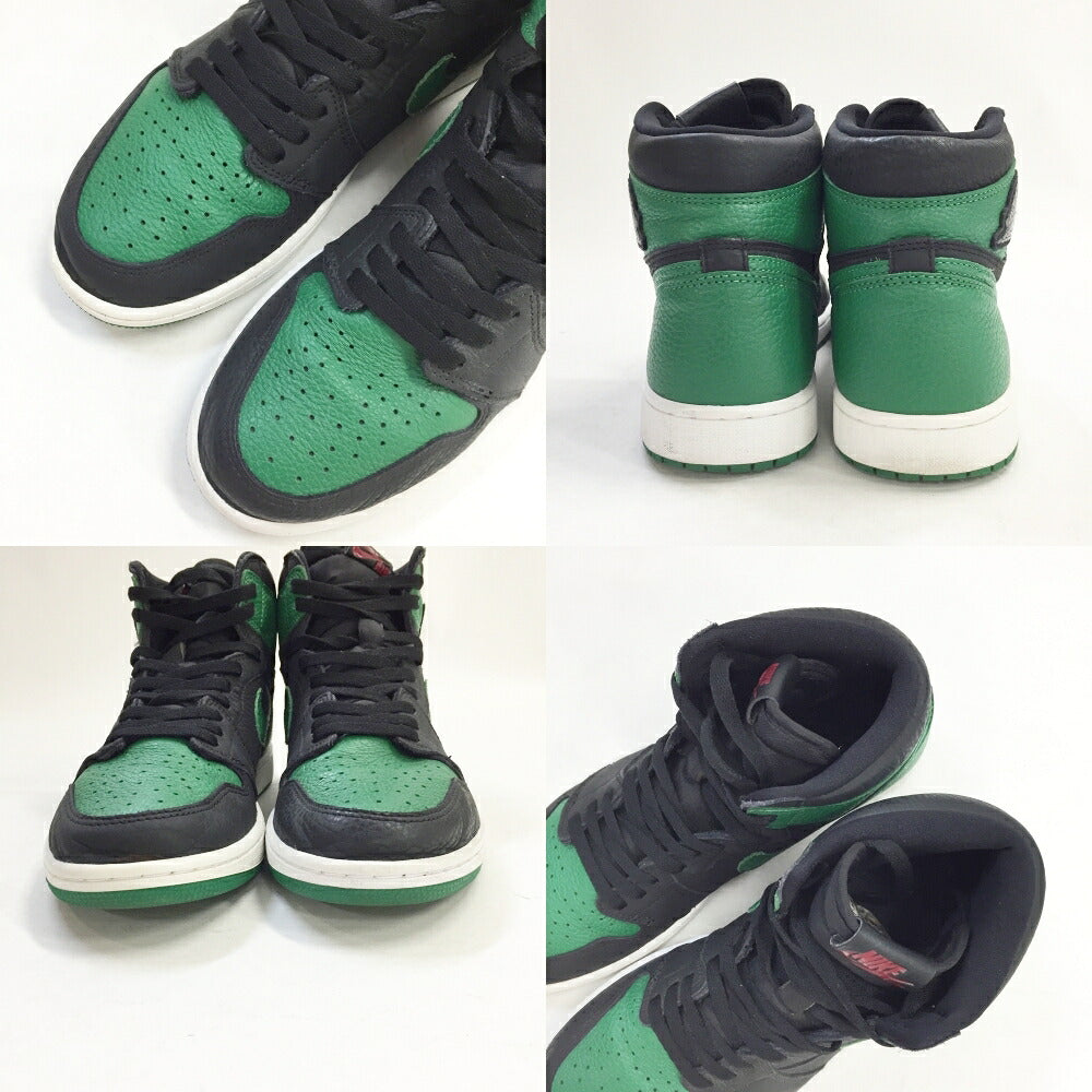 NIKE Air Jordan 1 Retro High OG Black/Green Sneakers Size 10