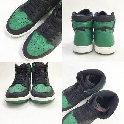 NIKE Air Jordan 1 Retro High OG Black/Green Sneakers Size 10