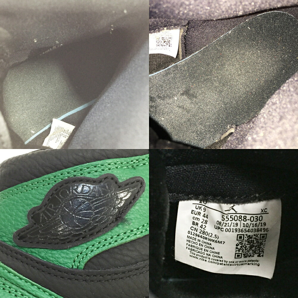 NIKE Air Jordan 1 Retro High OG Black/Green Sneakers Size 10