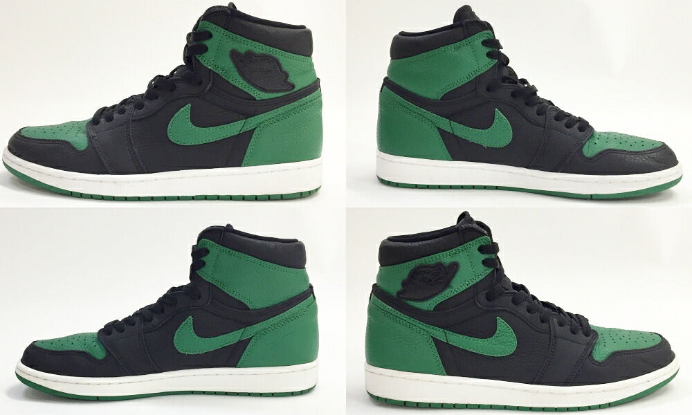 NIKE Air Jordan 1 Retro High OG Black/Green Sneakers Size 10