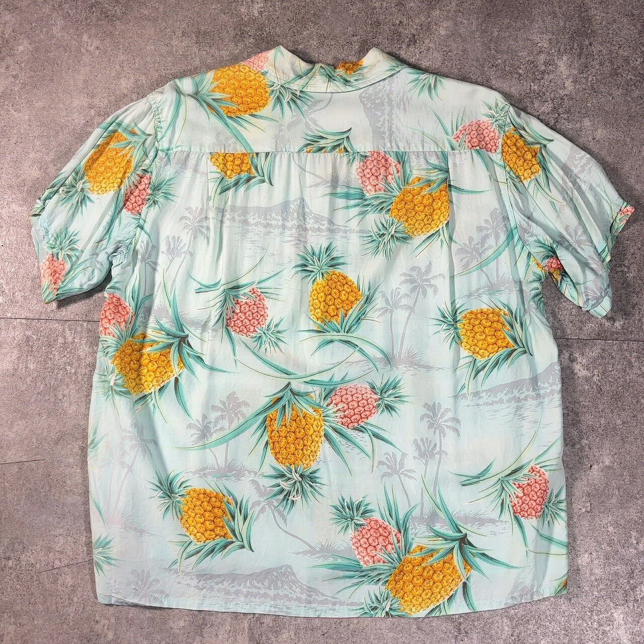 PENNEYS Vintage 60s Blue Pineapple Hawaiian Shirt Size L