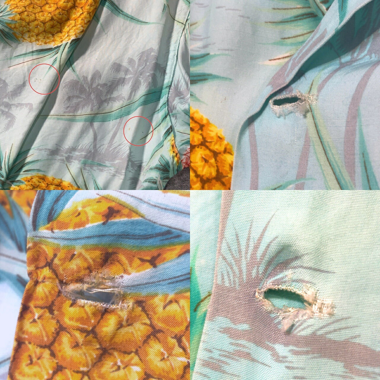 PENNEYS Vintage 60s Blue Pineapple Hawaiian Shirt Size L