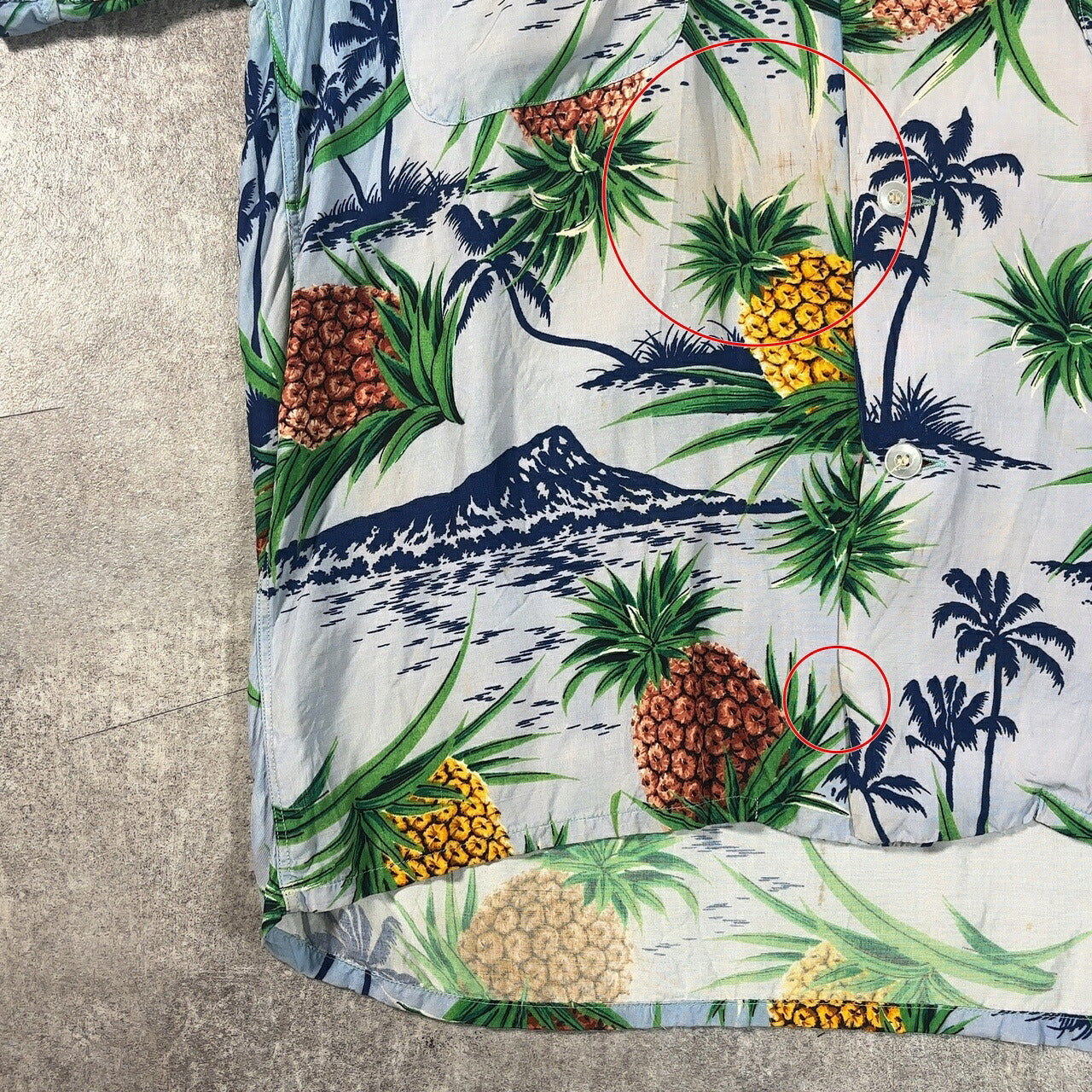 PENNEYS 60s Vintage Pineapple Rayon Hawaiian Shirt Size M