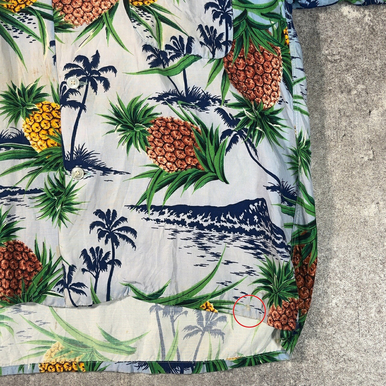 PENNEYS 60s Vintage Pineapple Rayon Hawaiian Shirt Size M
