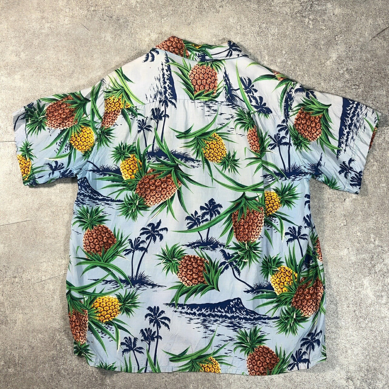 PENNEYS 60s Vintage Pineapple Rayon Hawaiian Shirt Size M