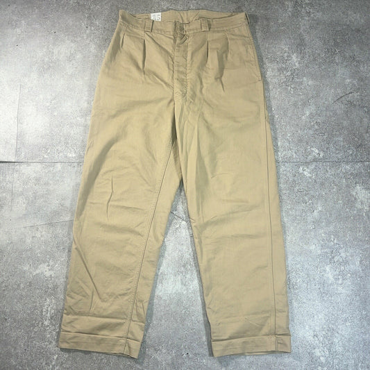 MILITARY 50s 60s French Army M52 Trousers Beige Size 35