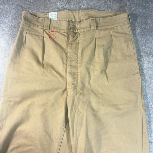 MILITARY 50s 60s French Army M52 Trousers Beige Size 35