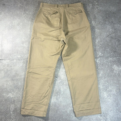 MILITARY 50s 60s French Army M52 Trousers Beige Size 35