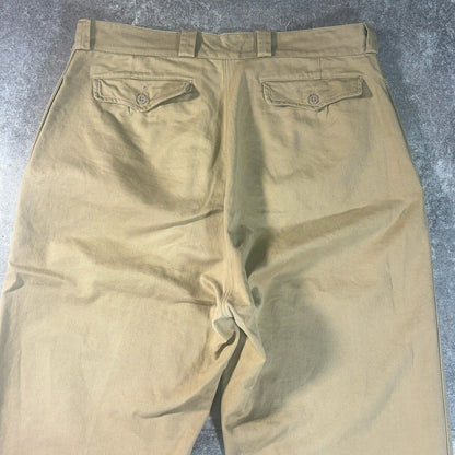 MILITARY 50s 60s French Army M52 Trousers Beige Size 35
