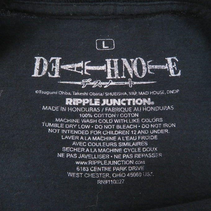 DEATH NOTE Light&Misa Print Black T-Shirt Size L