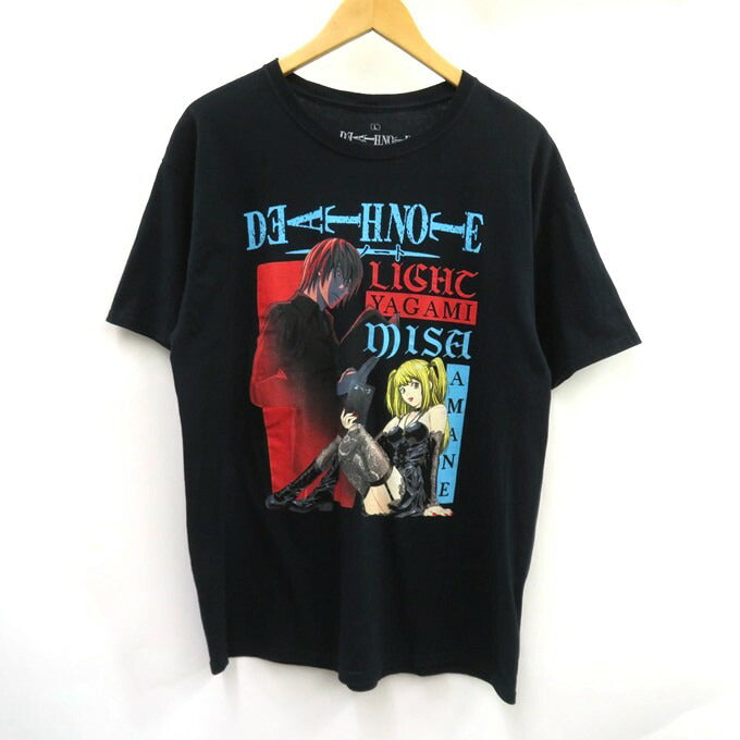 DEATH NOTE Light&Misa Print Black T-Shirt Size L