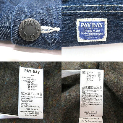 PAY DAY 40s WWII Blanket Lined Indigo Denim Size 40