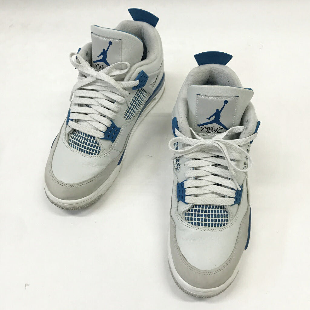 RETRO Nike Air Jordan 4 White Blue Sneakers Size 27.5