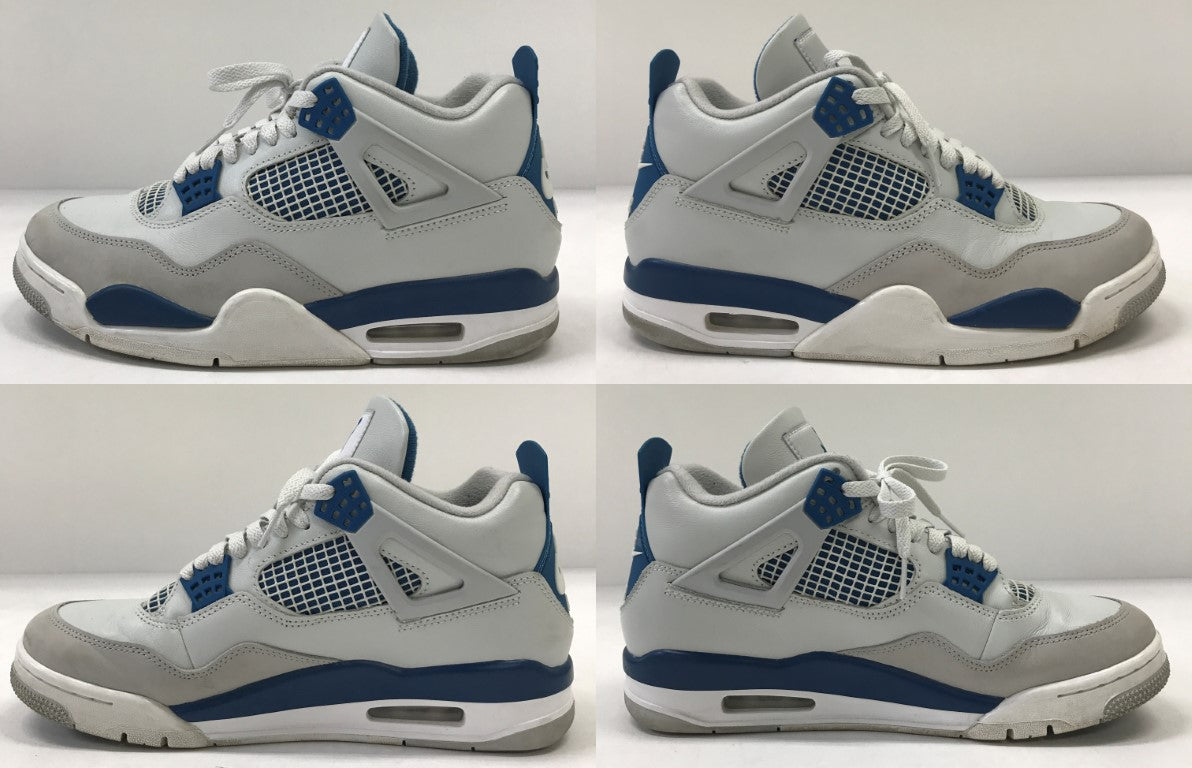 RETRO Nike Air Jordan 4 White Blue Sneakers Size 27.5
