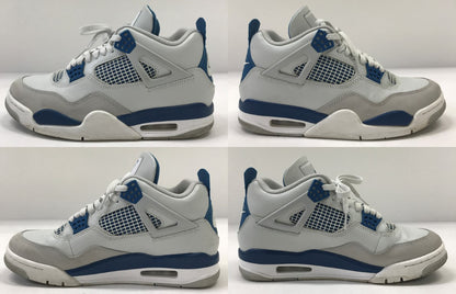 RETRO Nike Air Jordan 4 White Blue Sneakers Size 27.5