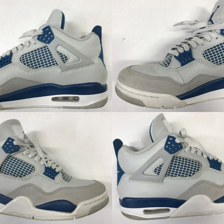 RETRO Nike Air Jordan 4 White Blue Sneakers Size 27.5
