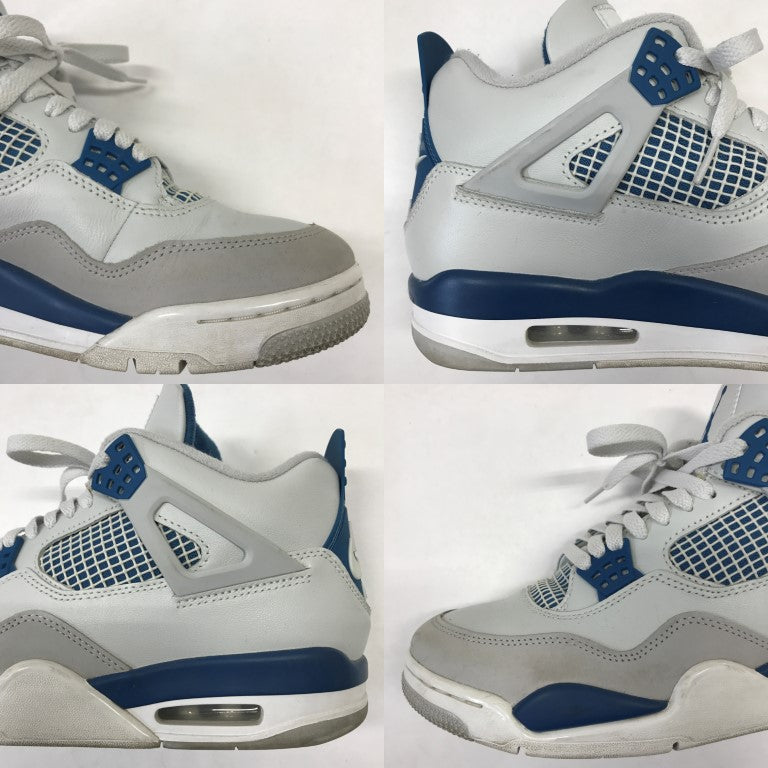 RETRO Nike Air Jordan 4 White Blue Sneakers Size 27.5