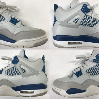 RETRO Nike Air Jordan 4 White Blue Sneakers Size 27.5