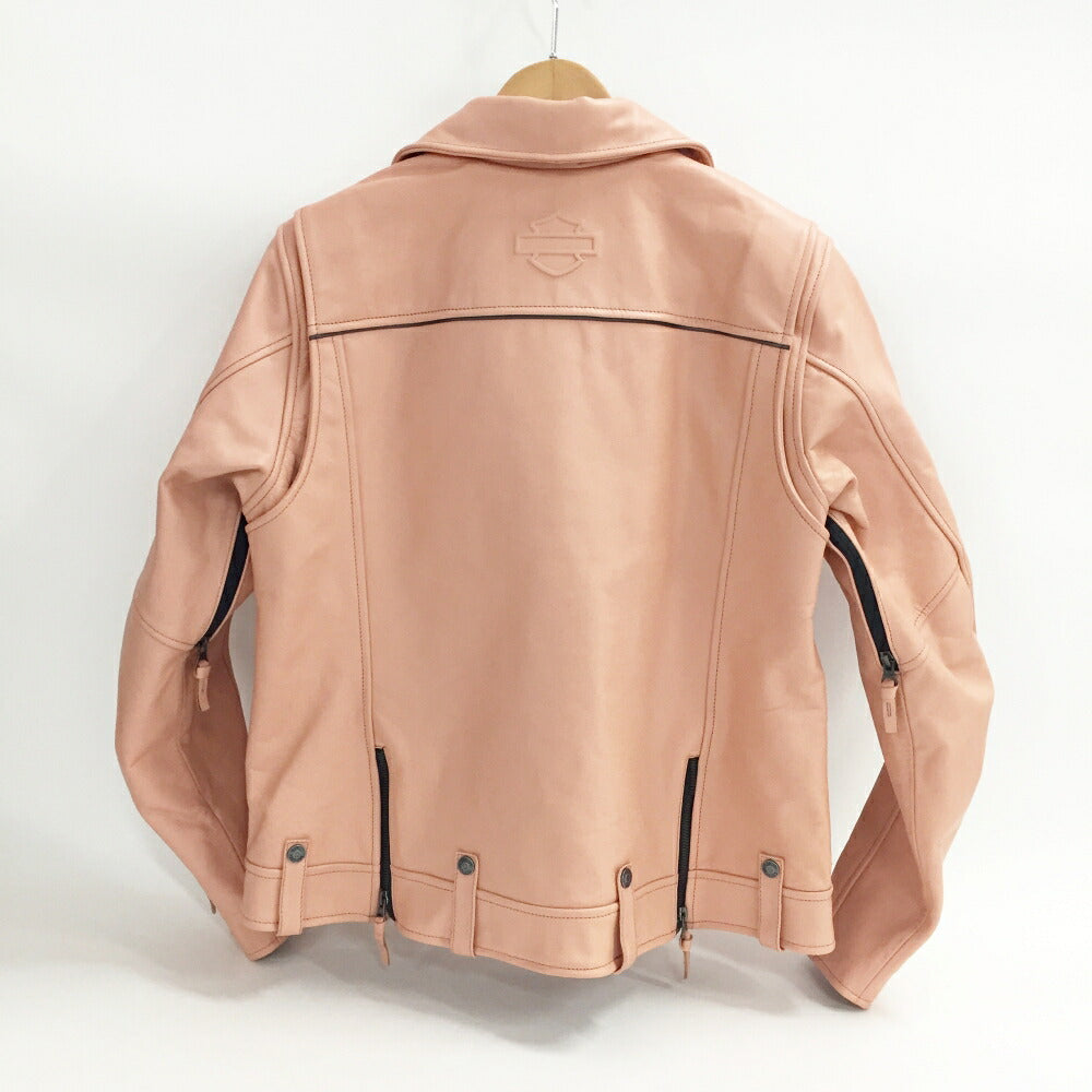 HARLEY DAVIDSON Pink Double Rider Leather Jacket Size L